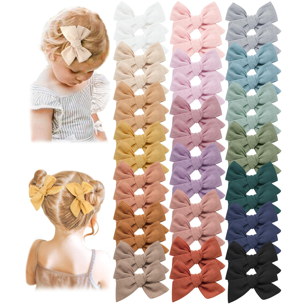 Prohouse 40 PCS Baby Girl Hair Clips, Hair Bows for Girls Toddler Babies Kids Baby, Alligator Clip Hair Accessories Vibrant