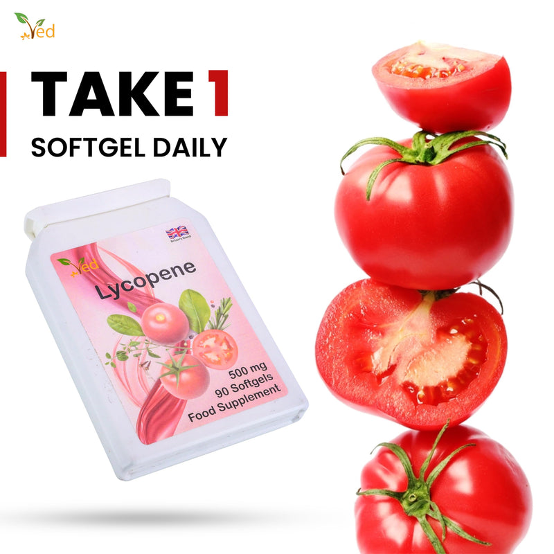 [Australia] - Ved Lycopene Supplement | Super strength, prostate and heart health | Super antioxidant | 500 mg x 90 soft capsules. 