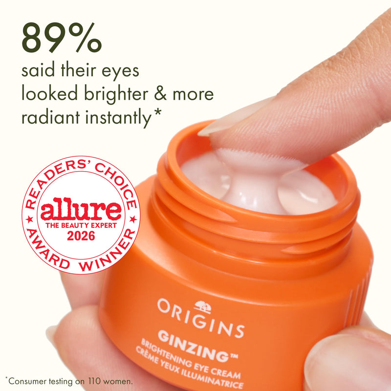 Origins GinZing Brightening Eye Cream with Vitamin C & Niacinamide| Visibly Reduces Dark Circles, 0.5 Fl Oz Warm - (medium-to-deep skin tones and warmer undertones)
