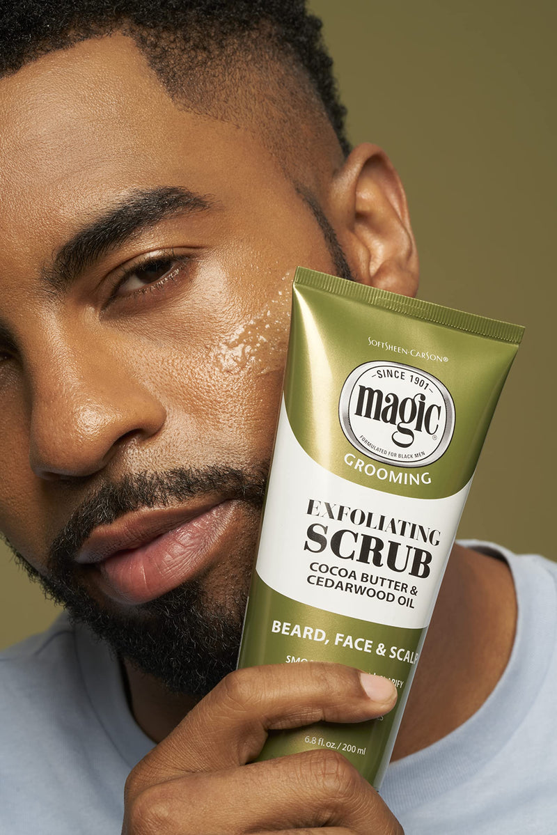 [Australia] - Softsheen-Carson Magic Shaving Beard Grooming Kit for Men with Cedarwood Oil, Includes Beard Butter, Scrub and Cleanser, Gift Set for Facial Hair Care,1 kit 