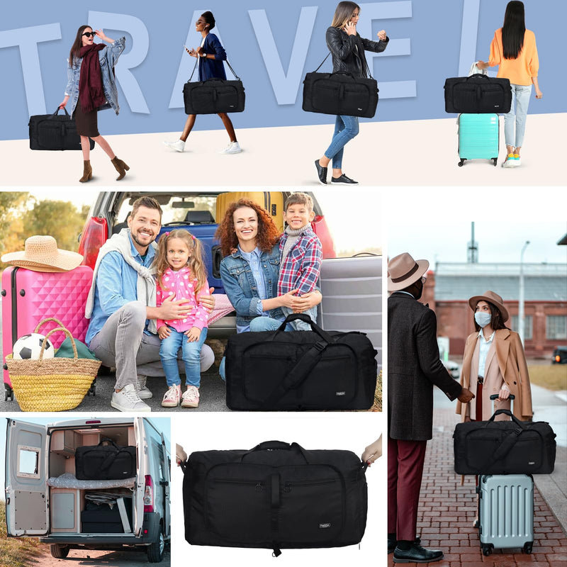 65L Duffle Bag Black & Fmeida Personal Item Bag Black