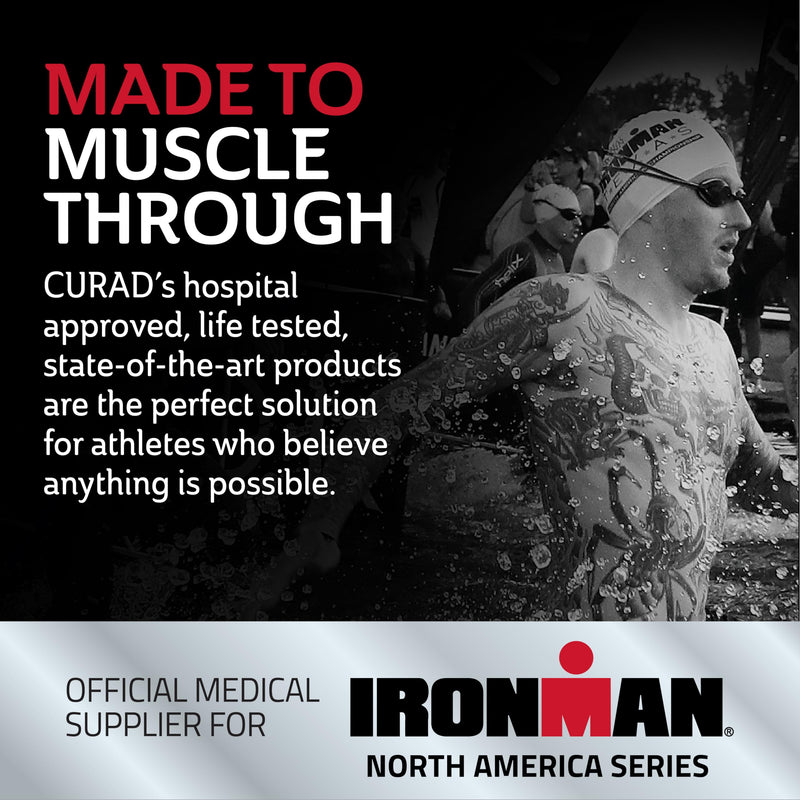 [Australia] - CURAD Performance Series Ironman Maximum Grip Kinesiology Tape, Sweat & Water Resistant Athletic Tape, Cotton Elastic Compression Support for Joints & Muscles, Black, 2 inches x 135 feet (1 Roll) 2" x 135' Roll 