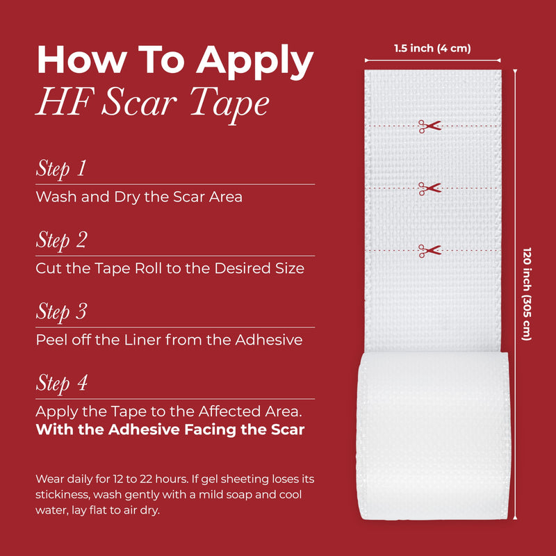 [Australia] - Physician Formulated Silicone Scar Sheets - Advanced Crosspolymer Medical Grade Silicone Scar Tape for Surgery, C Section, Keloids & Hypertrophic Scars - Silicone Tape For Scars 