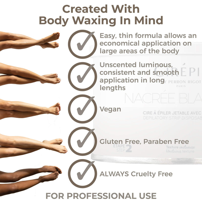 Cirepil - Nacrée Blanche - 400g / 14.11 oz Wax Tin - Unscented - Onctuous Texture - Perfect for Large Areas - Very Efficient, Ultra-Thin Application, All Hair Types - Strips Needed