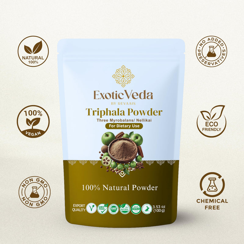 [Australia] - Organic Triphala Powder - Detox Cleanse for Lung, Liver, Colon, and Gut Health - Herbal Skin Care and Fiber Powder - Detox Cleanse 100g 