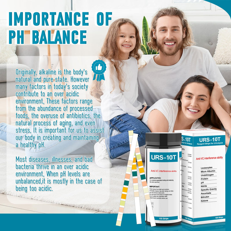 [Australia] - Urine Test Strips URS 10-in-1,10 Parameters UTI Test Strips,Ketone Test Strips,Urine Test Strips for Nitrite, Bilirubin, pH, Protein,UTI, More,100 CT Urine Test Strips for Urinalysis. 