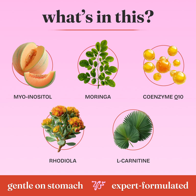 Her Inositol Blend - Myo-Inositol PCOS Supplement, 15-in-1 Formula with Folic Acid, Moringa, CoQ10, L-Carnitine, Dandelion Root & Rhodiola - 120 Vegan Capsules for Hormone Balance & Ovulation