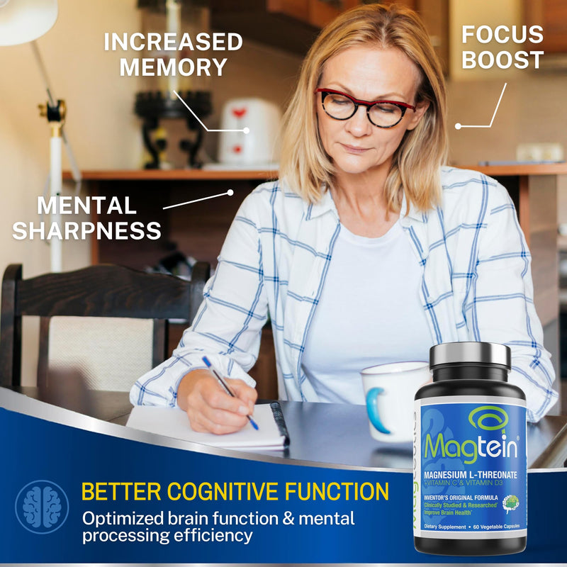 [Australia] - Magnesium L-Threonate, Improve Brain Health, Memory, Cognition, Stress Relief and Sleep Quality - 60 Veg Capsules (30 Days Supply) 
