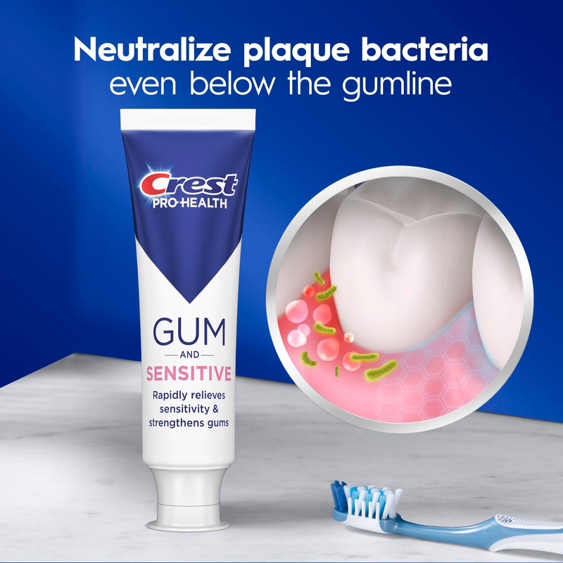 [Australia] - Crest Sensitive and Gum Toothpaste 4.8 oz (3 Pack), Relieves Sensitivity, Strengthens Gums, Anticavity, Clinically Proven, Antibacterial Toothpaste 