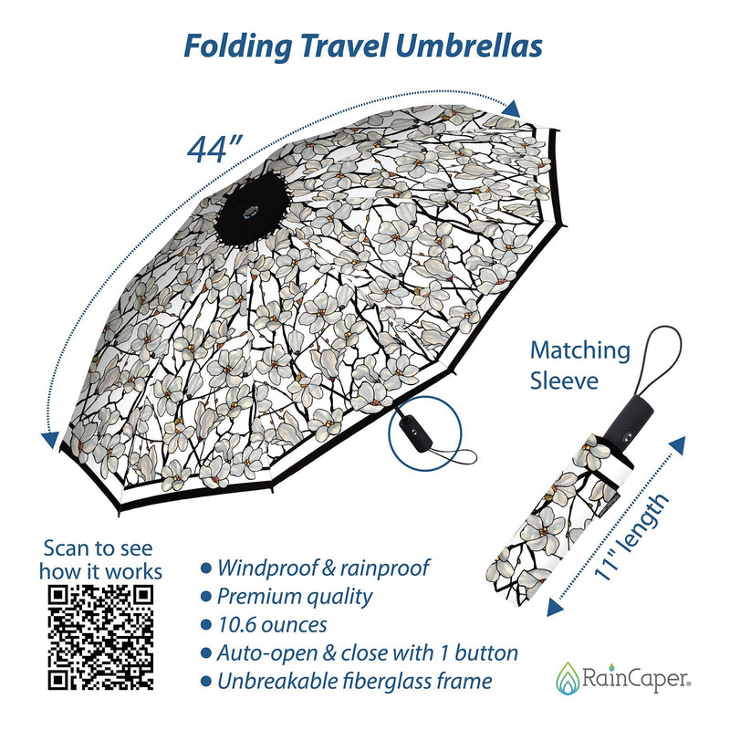 Folding Travel Umbrellas Louis Tiffany "Magnolia"