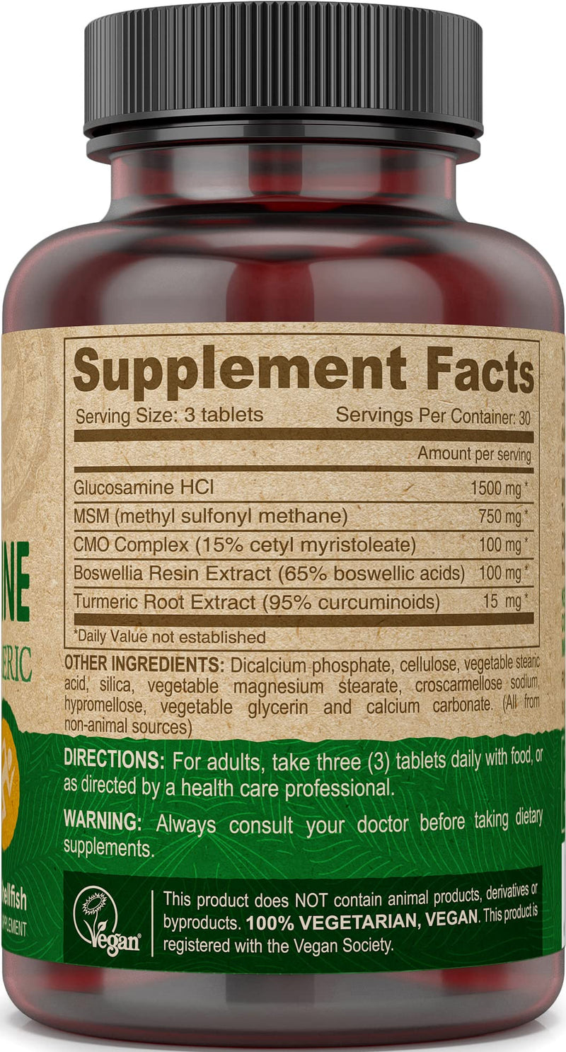 [Australia] - DEVA Vegan Glucosamine MSM & CMO, CMO, Turmeric Extract, Boswellia Extract with Non Animal Ingredients, 90 Tablets 90 Count (Pack of 1) 
