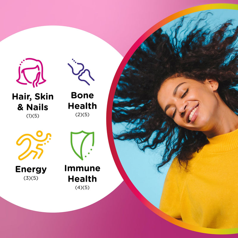 Centrum Multivitamin Gummy, 100 Count (Pack of 1) | Beauty Dual Action Multivitamin, Specially Designed with Biotin for Healthy Hair, Skin and Nails, GLP-1 Support 100 Count (Pack of 1)