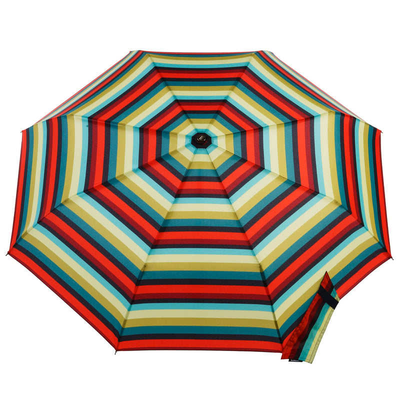 totes Titan Portable Travel Umbrella – Windproof, Waterproof, Strong, Compact Umbrella – Perfect for the Car, Backpack, and On-the-Go Enchanted Stripe