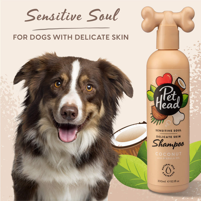 Sensitive Soul Dog Shampoo | Coconut Scent | Shampoo for Dogs with Sensitive Skin | Moisturizing | Professional Grooming | Vegan | Gentle Formula for Puppies | Made in USA | 16fl oz. - PawsPlanet Australia