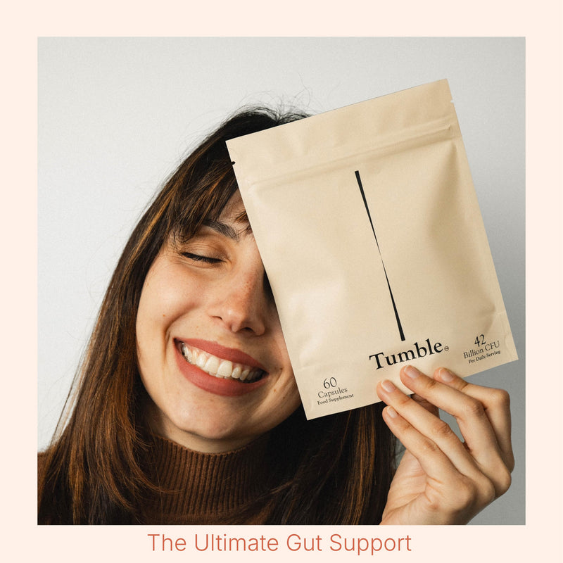 Tumble Probiotics - 42 Billion CFU - 11 Strains - Prebiotic Fibres & Enzymes - Lactobacillus & Bifidobacterium - 1 Month Supply - 60 Capsules - for Gut Health - Lab Tested & Made in the UK - Starter Starter Kit