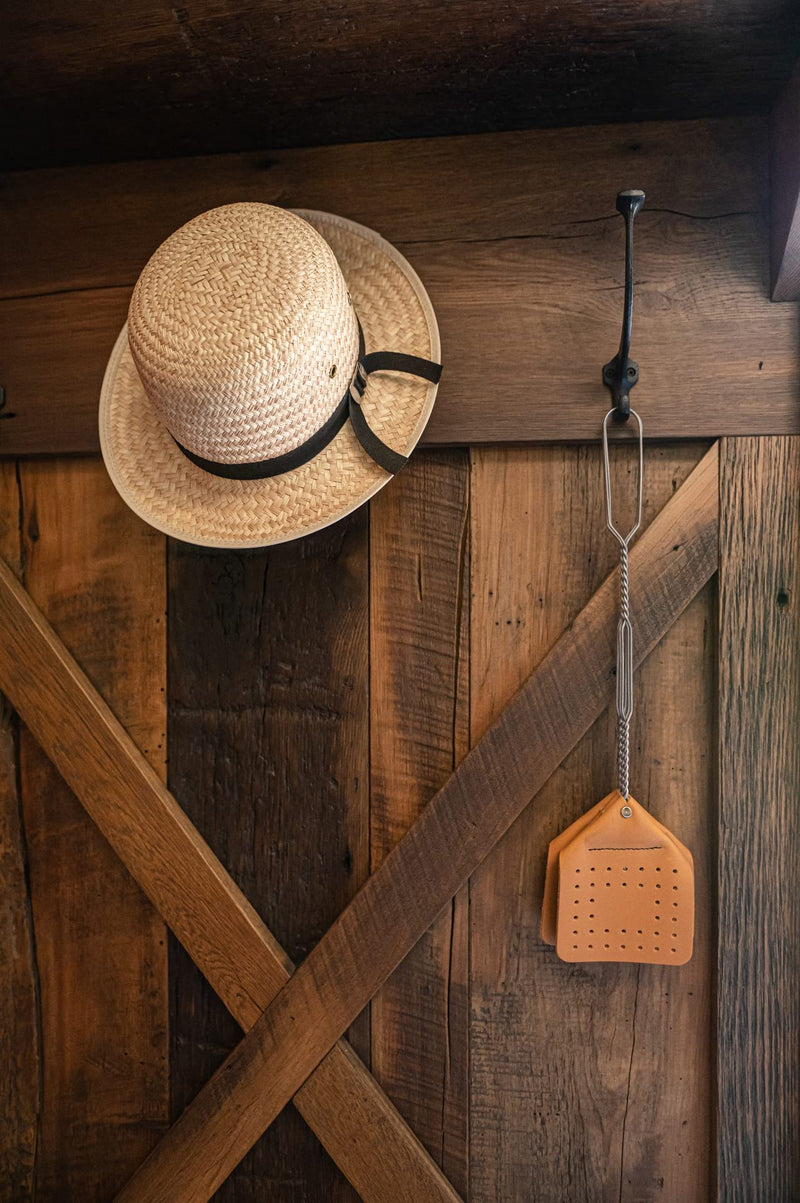 [Australia] - Leather Fly Swatter Set (1 Pack) – 17” Amish-Made Fly Swat w/Real Leather Paddle – Fly Swatters Multi Pack w/Metal Handle – Bug Swatter, Mosquito Swatter, Wasp Swatter (Brown) 1 Pack Brown 