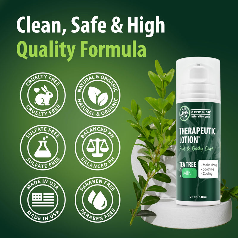 [Australia] - Foot Lotion with Tea Tree Essential Oil for Jock Itch, Athletes Foot, and Dry Cracked Feet Treatment - Athletes Foot Cream with Tea Tree Oil for Toenail - Foot Cream for Dry Cracked Heels 5 Fl Oz (Pack of 1) 