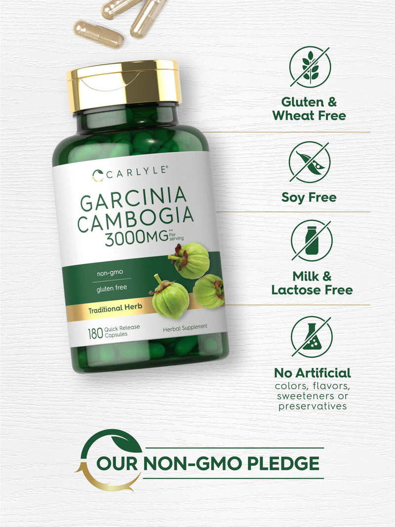 [Australia] - Carlyle Garcinia Cambogia 3000mg | 180 Capsules | Non-GMO, Gluten Free Supplement Extract 