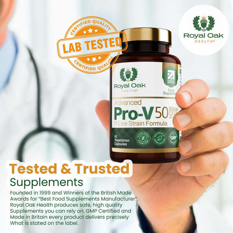 Advanced Pro-V – 50 Billion CFU | 14-Strain Probiotic Formula with Clinically Informed Species | 60 Vegetarian Capsules | UK Made | Gut & Immune Support | Non-GMO