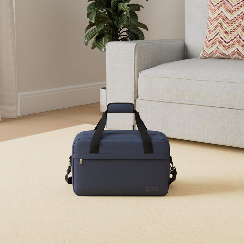 Kono Travel Duffel 20L Under Seat Carry-On Bag Navy | Sports Tote Gym Weekender Overnight Bag - 15.75"x9.84"x7.87" M(15.75in x 9.84in x 7.87in)-20L