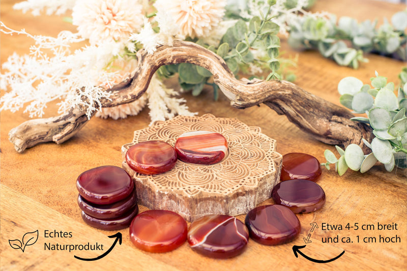 [Australia] - Carnelian disc stone | Hand flatterer pocket stone | High-quality gemstone Life Source Plus 