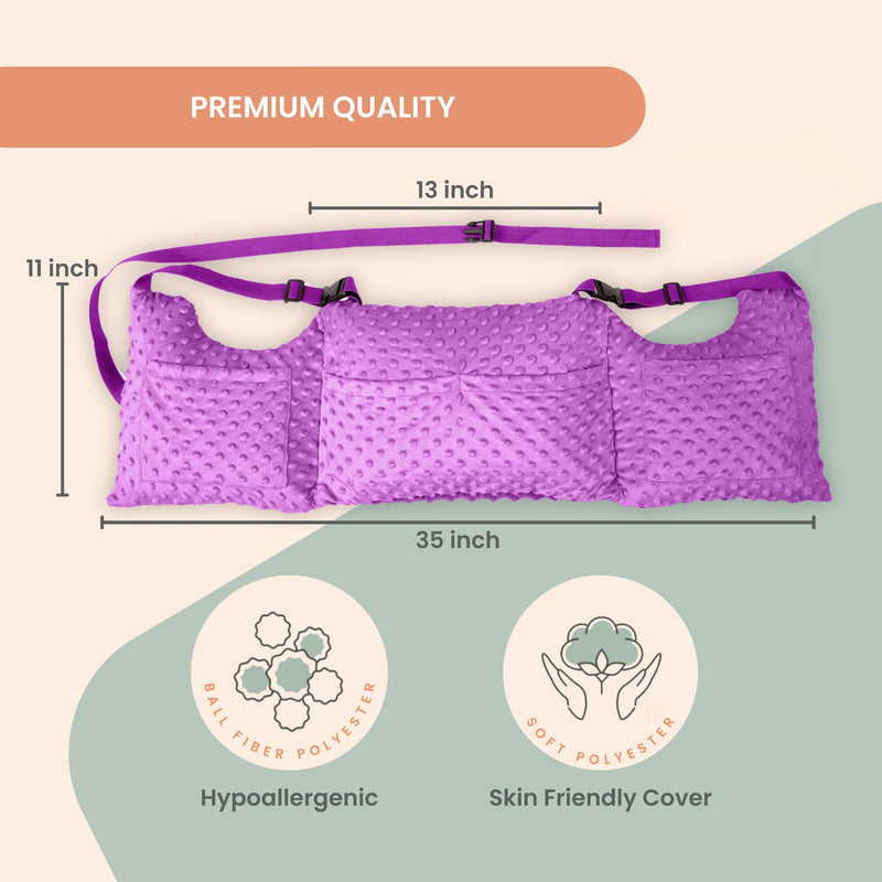 [Australia] - MOYOAMA Post Mastectomy Pillow – Hands-Free Protection with Secure Strap & Easy-Clean Washable Cover Breast Surgery Must Haves,Breast Reduction Recovery Supplies,Breast Augmentation,Post Op Essentials Field Lavender 