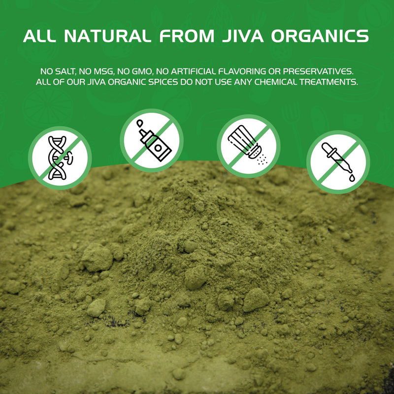 [Australia] - Jiva Organics Natural Unprocessed Stevia Leaf Powder 1 Pound Bulk Kraft Bag - Product of India - Green Color, Original Stevia Leaf Ground with no additives 