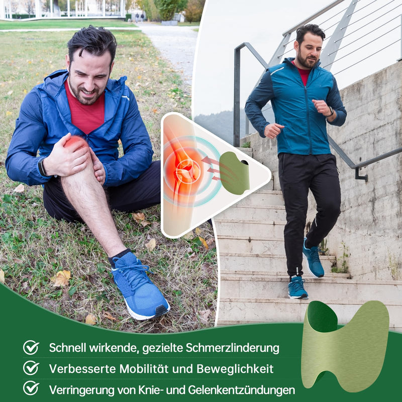 [Australia] - AnjoCare Knee Pain Relief Plasters, 60 Pieces Heat Plasters for Pain Relief, Mugwort Pain Relief Plasters for Knees, Back, Neck, Shoulders for Inflammation and Muscle Soreness 