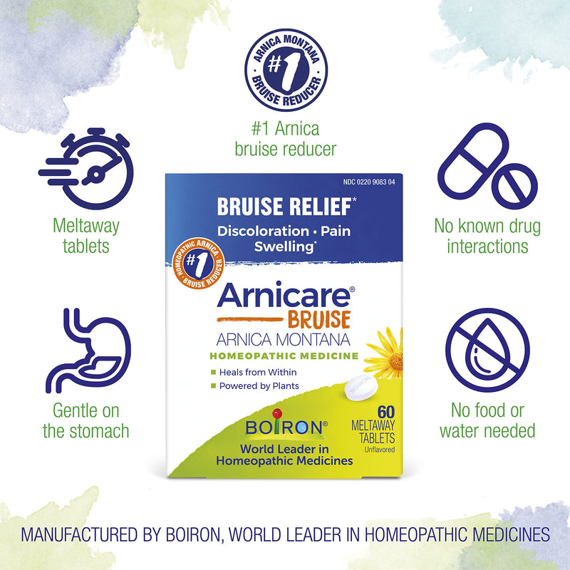[Australia] - Boiron Arnicare Bruise for Relief of Pain or Swelling from Injuries, and Discoloration of Bruises - 60 Tablets Medication 