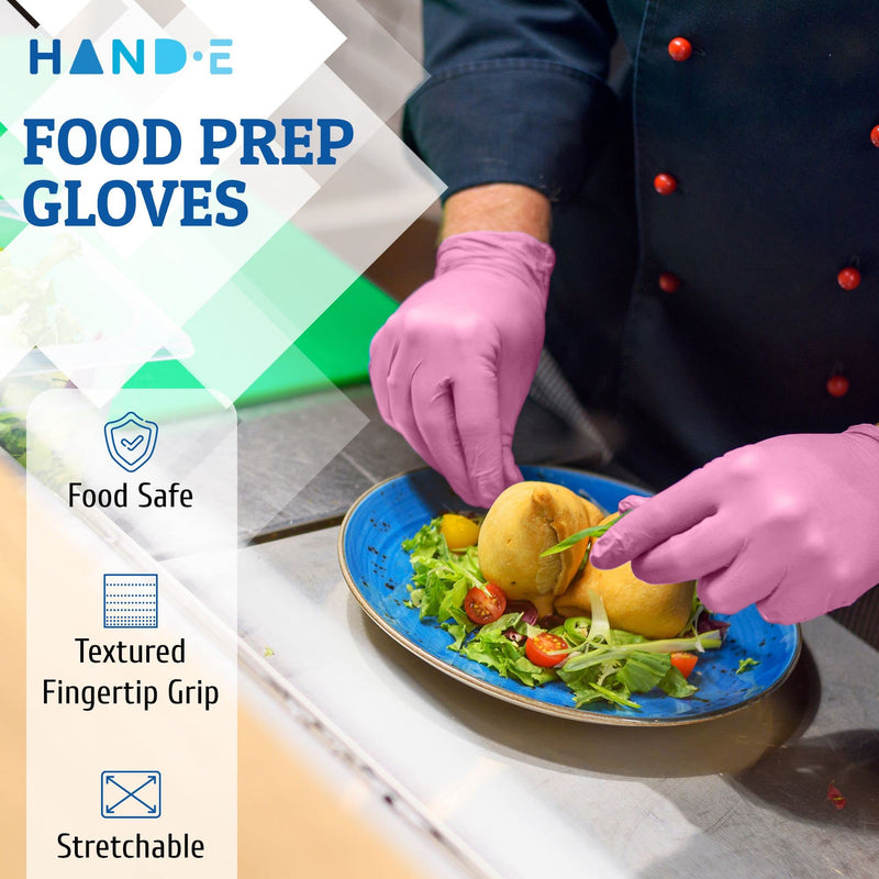 [Australia] - Hand-E Touch Pink Nitrile Disposable Gloves - Esthetician, Nail Tech, Hair Dye & Stylist, Cleaning Gloves 50 Small 