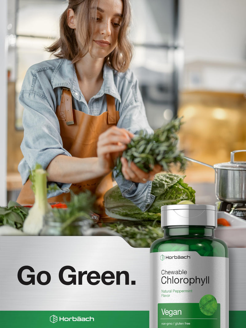 [Australia] - Horb√§ach Chlorophyll Pills | 300 Chewable Tablets | Natural Peppermint Flavor | Vegan, Non-GMO & Gluten Free Supplement 