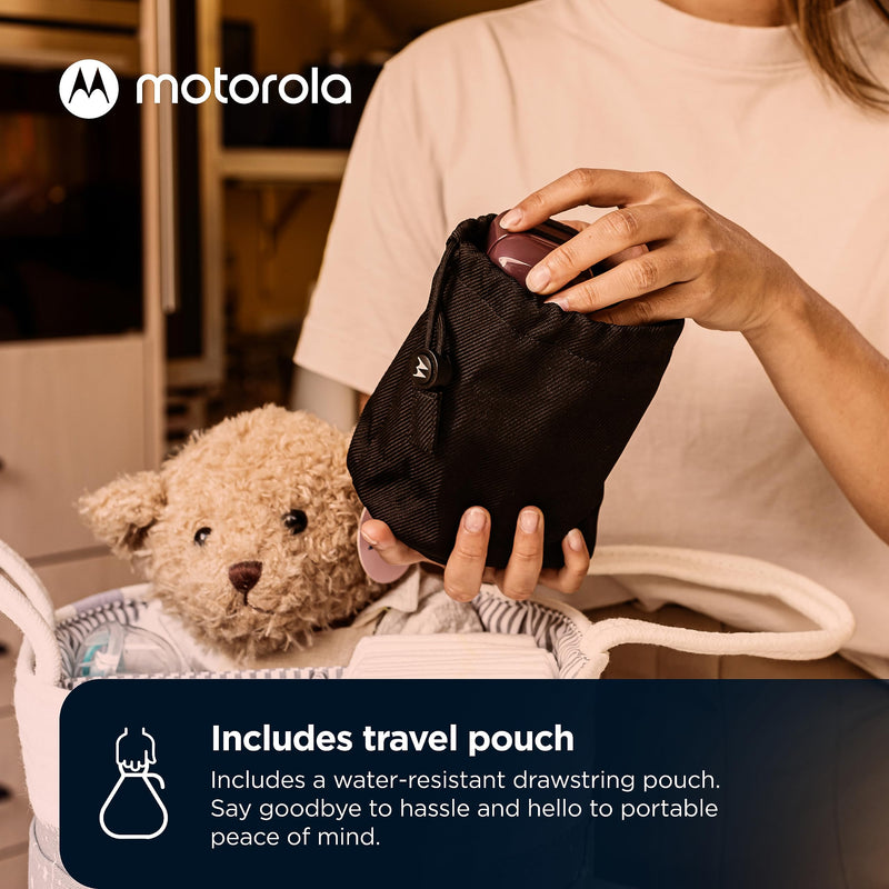 [Australia] - Motorola PIP12 Travel Baby Monitor - Audio-Only Portable Baby Monitor with Rechargeable Batteries, No Wi-Fi Baby Travel Essential, Long-Range Child Safety, Includes Water-Resistant Travel Case 