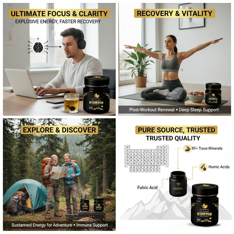 Shilajit Resin 54g, Pure Himalayan Shilajit (Gold Grade) with Fulvic Acid & 85+ Trace Minerals | Pure Shilajit for Energy, Stamina & Focus | Lab Tested