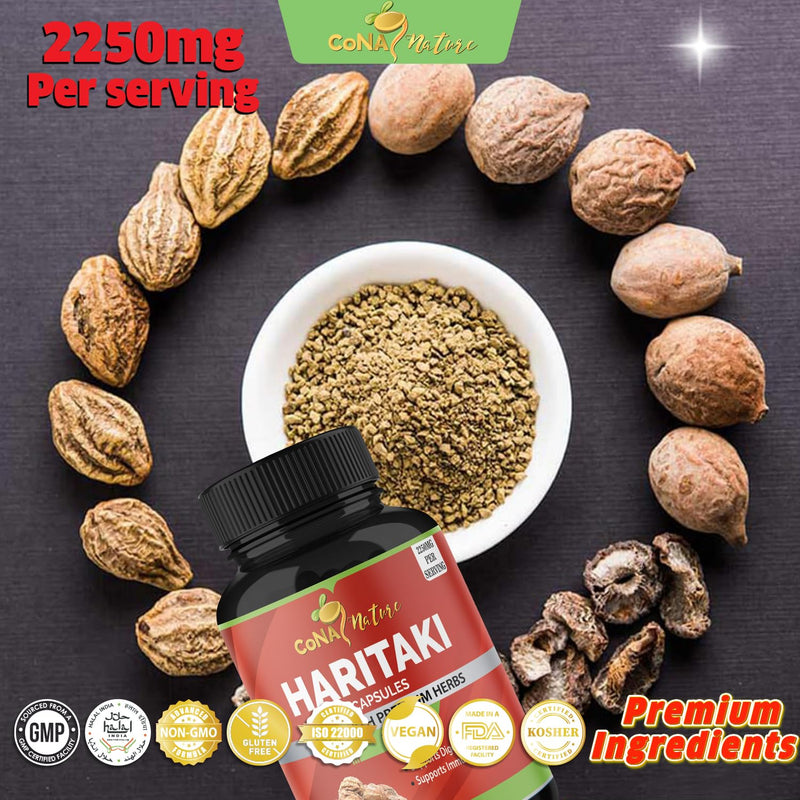 [Australia] - Organic India Haritaki Capsules 2250MG, Rejuvenation, Improving Digestion, Maintains Regularity | Non-GMO Vegan Gluten-Free Herbs and Supplements, 120 Caps 