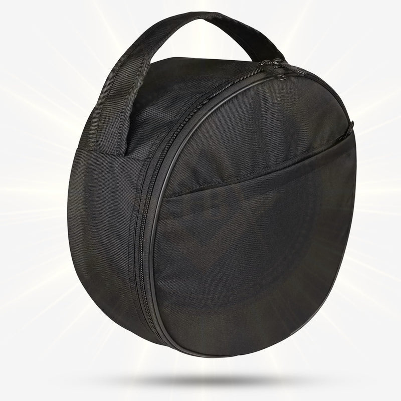 Peak Cap Storage Case, Waterproof Cordura Hat Carrier with Handle & Zipper, Lightweight Protective Travel Organizer for Masonic, Military, Uniform, Chauffeur & Dress Caps, Black/White