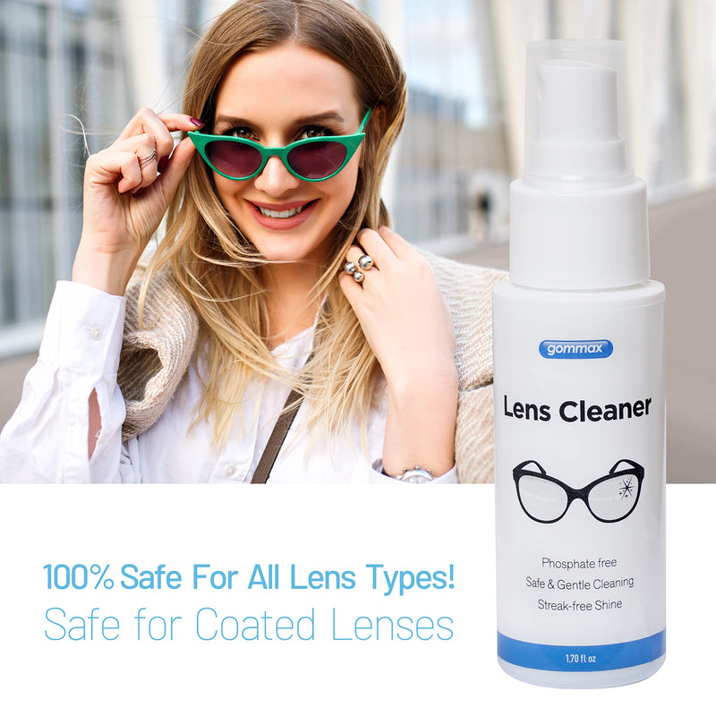 [Australia] - Lens Cleaner Kit with Glasses Cleaning Cloth, Eyeglass Cleaner Spray, Glasses Cleaner Kit, Safe for Coated Lenses, Sunglasses Cleaning Solution 1.7 fl oz 