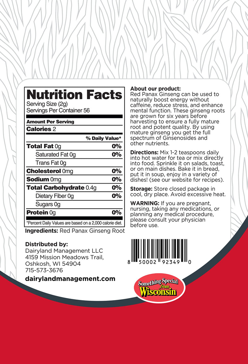 [Australia] - Red Panax Ginseng Powder with Natural Ginsenosides (4 oz)- Supports Healthy Energy, Vitality, Mood and More, Korean Panax Ginseng Root Powder for Smoothies, Coffee or Drinks (1 Pack) 4 Ounce (Pack of 1) 