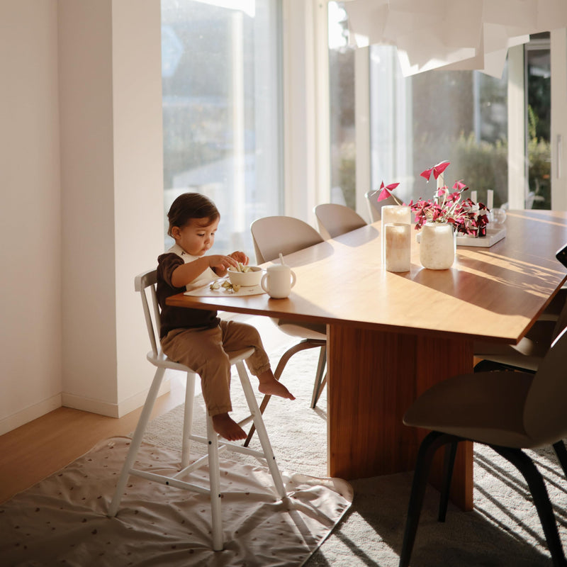 [Australia] - mushie Baby Splat Mat 42.5x42.5 Inch (Fog) | Water Resistant for Under High Chair and Infant Play Fog 