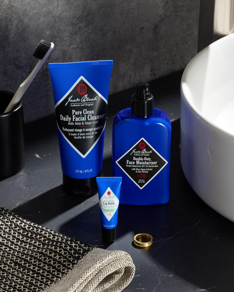 [Australia] - Jack Black Intense Therapy Lip Balm - Jack Black Lip Balm SPF 25 Sunscreen, SPF Lip Balm for Chapped Lips, Lip Sunscreen, Lip SPF, Lip Moisturizer for Dry Lips, Lip Balm with SPF, Lip Protection Natural Mint & Shea Butter 0.25oz (Pack of 3) 