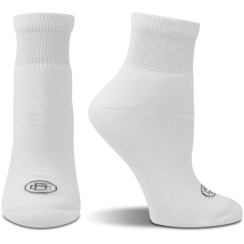[Australia] - Doctor's Choice Women's Diabetic Ankle & Crew Socks, Non-Binding, Circulatory, Cushion, 4 Pack, Shoe Size 6-10 Sock Size 9-11 Medium White/Ankle 