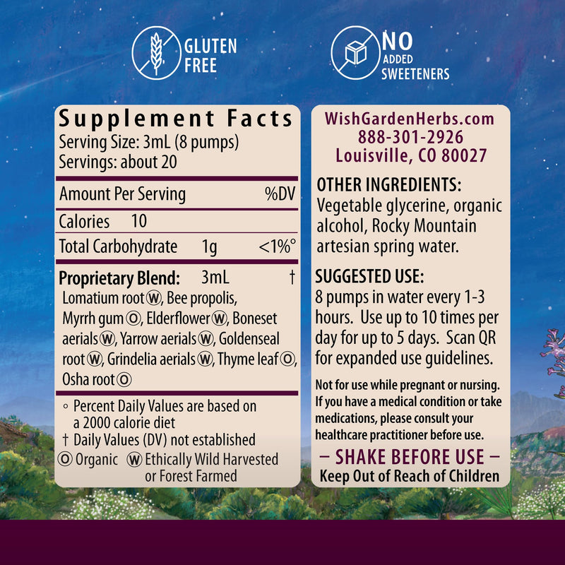 [Australia] - WishGarden Herbs Serious V-Fighter - Plant-Based Herbal Rapid Immune Support & Respiratory Health with OSHA & Goldenseal, Soothes Aches & Irritated Lungs, Supports Optimum Body Temperature, 4oz 4 Fl Oz (Pack of 1) 