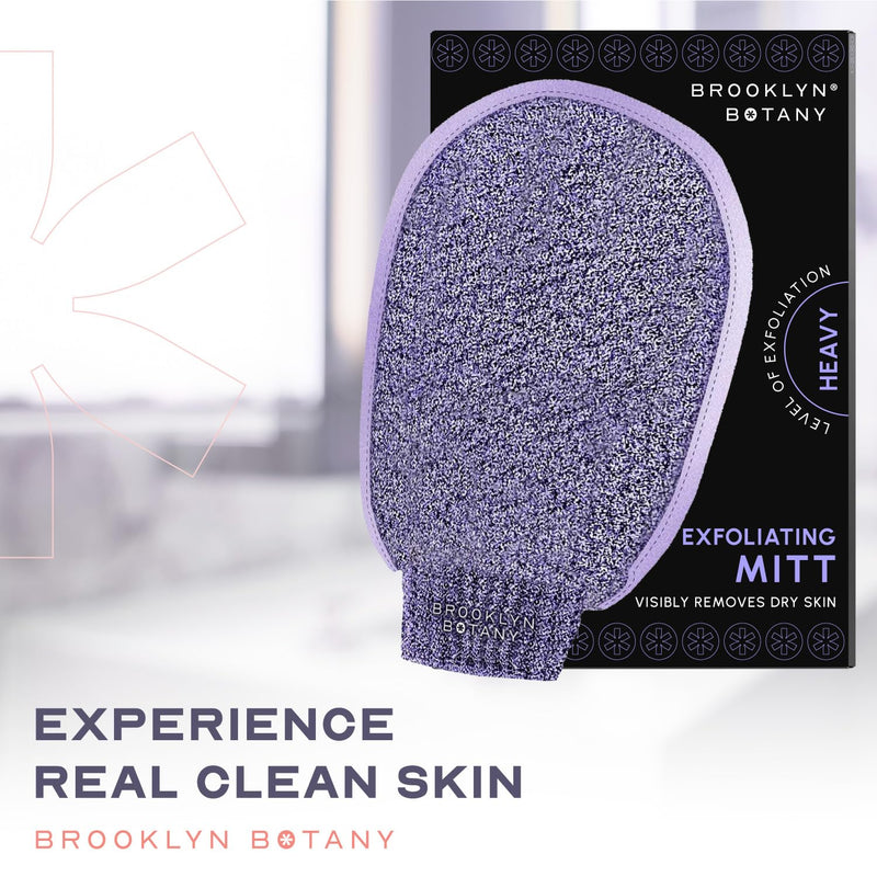 [Australia] - Brooklyn Botany Exfoliating Mitt for Bath and Shower – Heavy Duty Exfoliating Body Scrubber for Massage and Dead Skin Remover for Body – 1 Mitt 