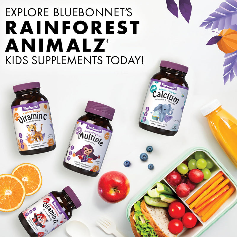 Bluebonnet Nutrition Rainforest Animalz Vitamin D3 400 IU Chewable Tablet, Soy, Dairy & Gluten-Free, Non-GMO, Kosher Certified, Vegetarian Friendly, Natural Mixed Berry Flavor, 90 Count | Non-GMO, Vegetarian, Kosher Certified, Gluten-Free