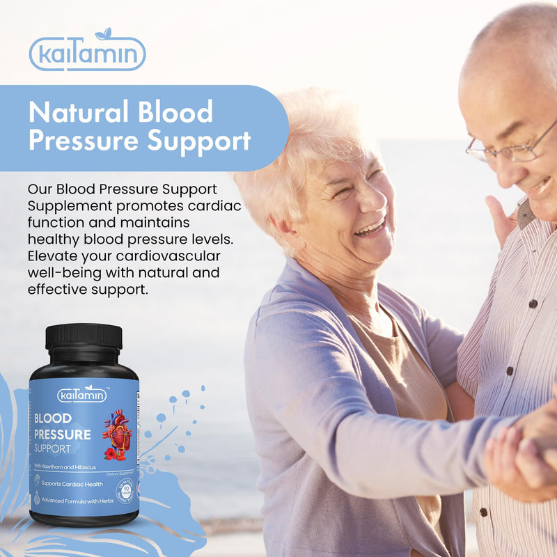 [Australia] - Blood Pressure Support Supplement with Garlic, Hibiscus, and Hawthorn - Supports Cardiac Health and Circulation, Healthy Heart-Supporting Herbs and Vitamins - 90 Capsules, 3 Months Supply. 