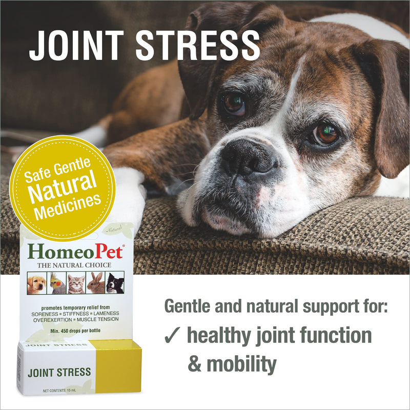 HomeoPet Joint Stress, Joint Support for Dogs and Cats, Liquid Pet Meds to Support Healthy Joint Movement, 15 Milliliters - PawsPlanet Australia