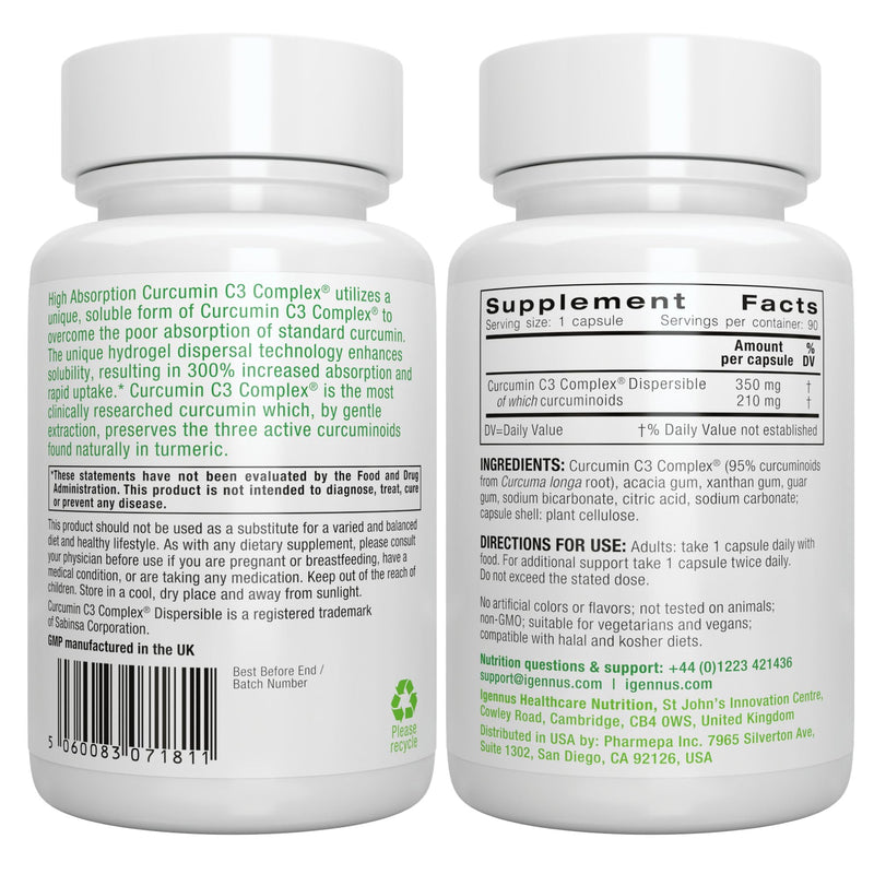 Multivitamin & Minerals for Women + High Absorption Curcumin C3 Complex, Vegan Bundle, Sustained Release Advanced Multivitamin + 300% Greater Absorption Curcuminoids with Rapid Uptake, by Igennus