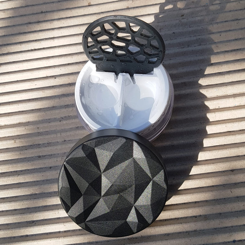 [Australia] - Lensbix contact lens case Geometric. Adult accessory with futuristic 3D lid design. The stylish gift for anyone who likes to wear lenses. (No23 white) No23 White 