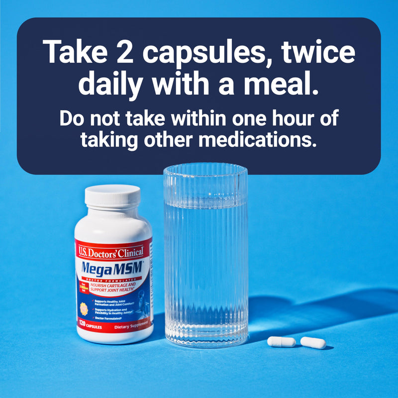 [Australia] - U.S. Doctors‚Äô Clinical Mega MSM Supplement for Joints with MSM + Vitamin C + Collagen and Neem - Clinically Proven to Promote Cartilage Tendon & Ligament Health (1 Month Supply ‚Äì 120 Capsules) 