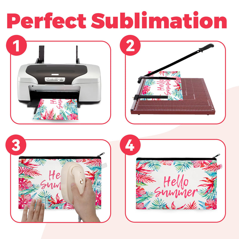 Joyclub Bundle of 10 Pack Sublimation Makeup Bags and 8 Pack Sublimation Tumblers