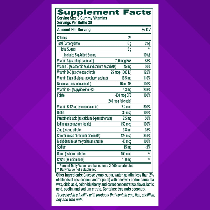 Vitafusion Power Plus Men's Multivitamin Gummies | 90 Gummy Vitamins | with CoQ10 | Blueberry Pomegranate Flavor | Gluten Free Adult Supplement 90 Count (Pack of 1) Power+ Men's Multivitamins